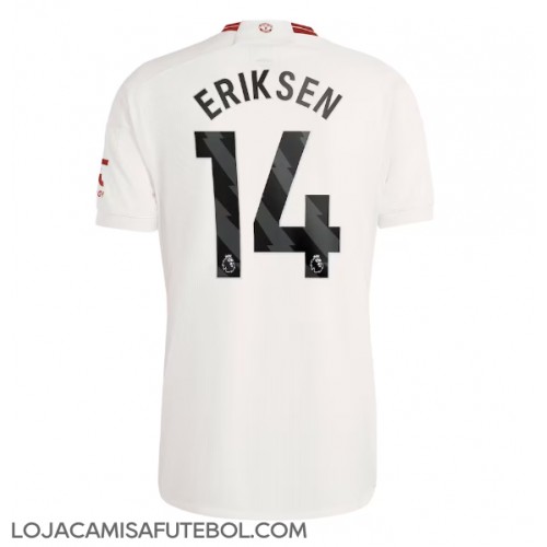 Camisa de Futebol Manchester United Christian Eriksen #14 Equipamento Alternativo 2023-24 Manga Curta